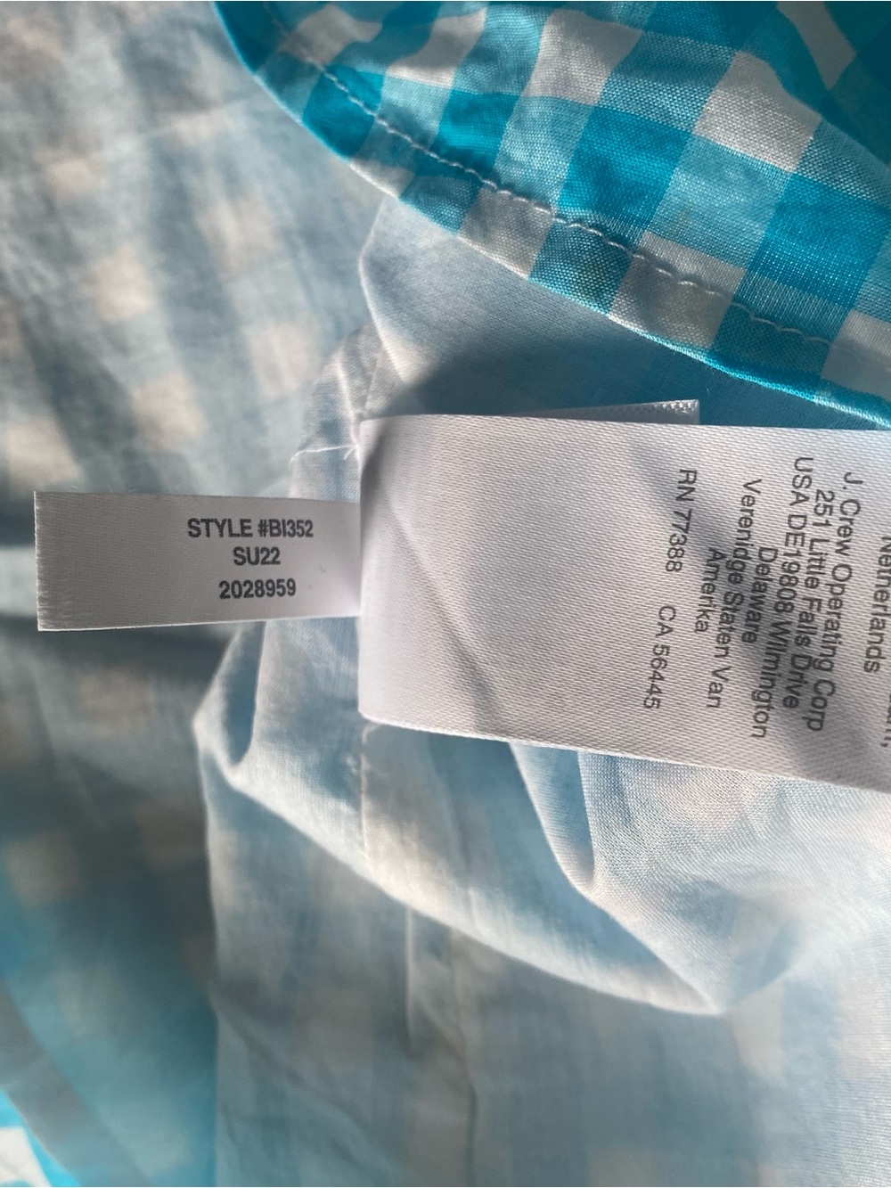 J. Crew Factory Turquoise and White Gingham Sleeveless Tank size Small - Picture 5 of 8